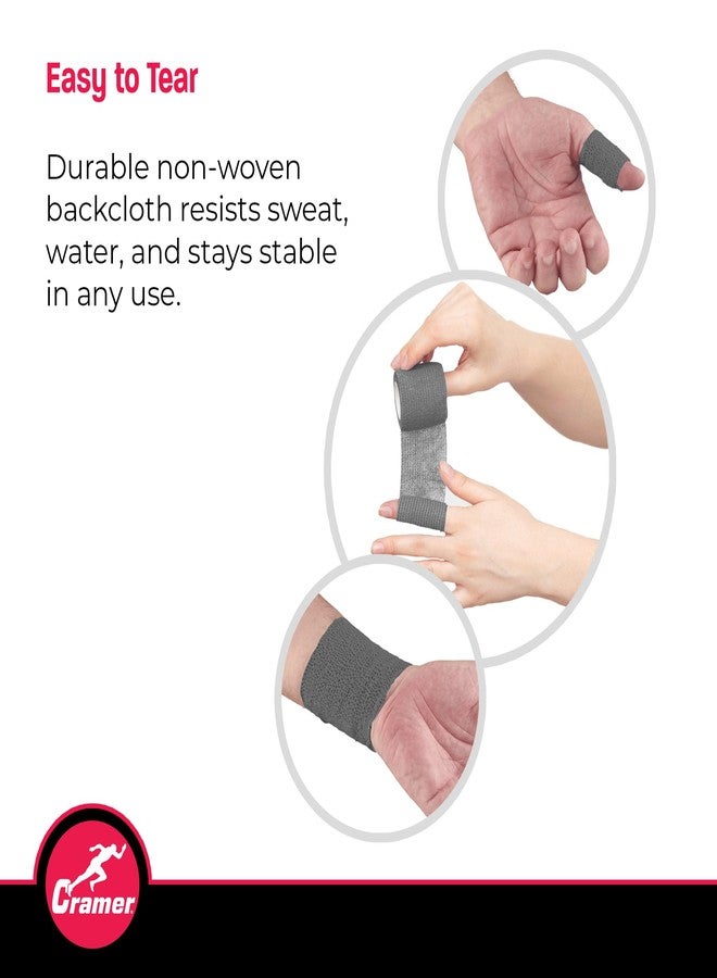 Cramer Eco-Flex Self-Stick Stretch Tape, Grey, 2" x 5 yd, Cohesive Athletic Bandage Wrap, Athletic Trainer Flexible Sports Tape, Easy Tear Vet Wrap for Pets, Self Adhesive Bandage Roll, 5 Yards - Image 4